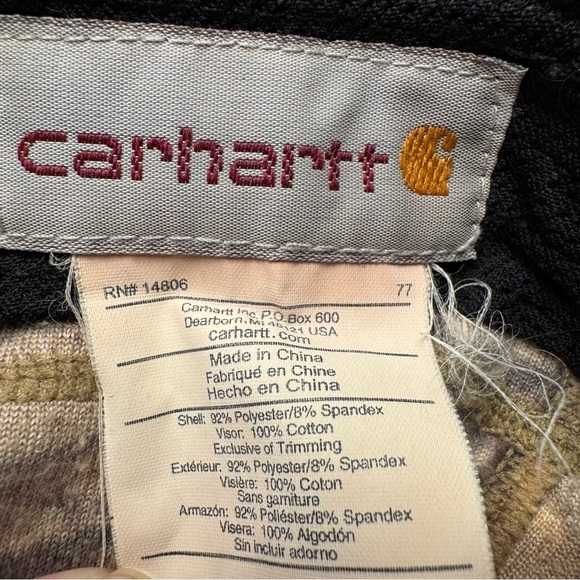 Carhartt Men's Force Griggs Fleece Visor Cap Camo Tan Unique Hard to Find - Picture 5 of 7